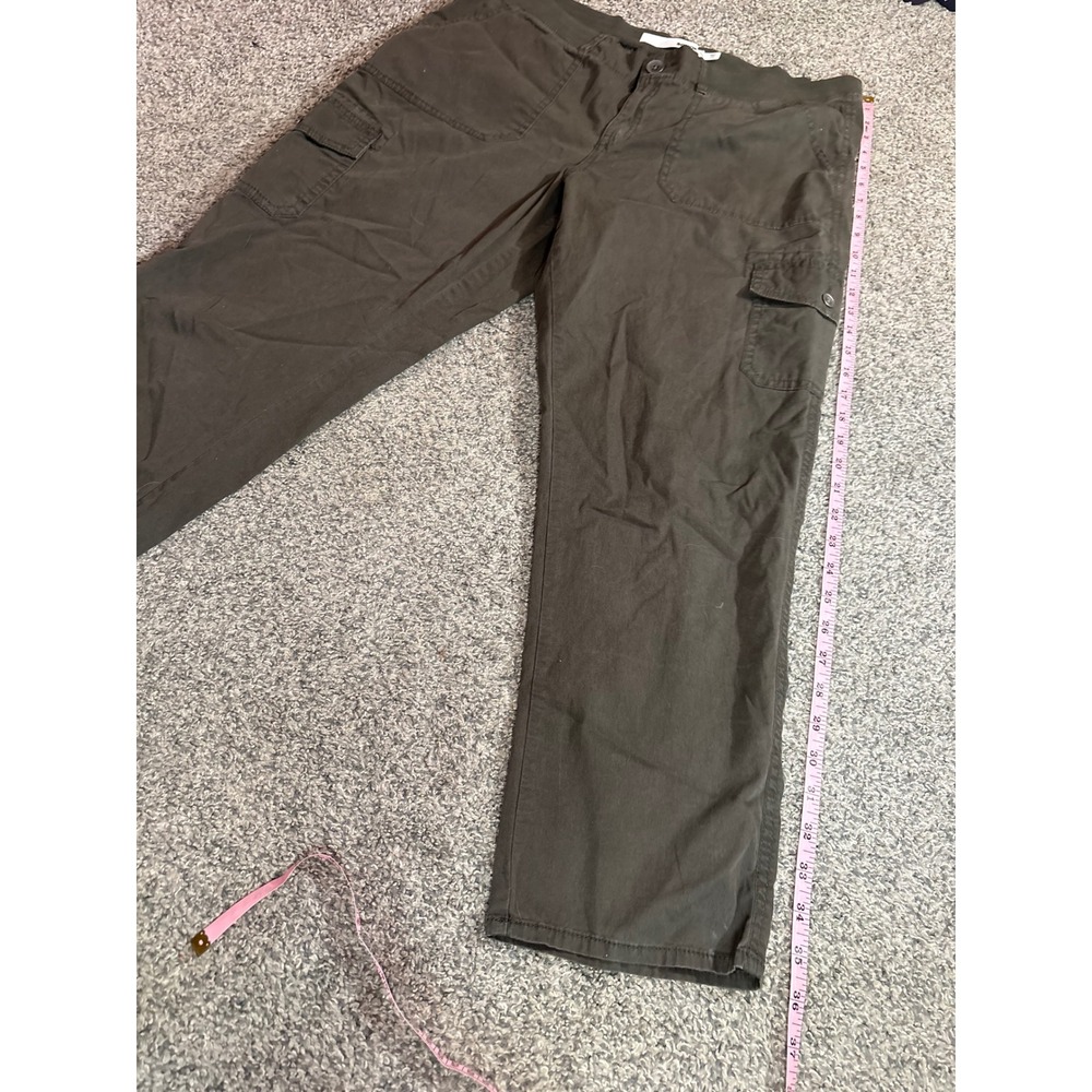 Sonoma Cargo Pants Womens 14 Olive Green Stretch Utility Multi Pocket Gorpcore - Picture 8 of 11